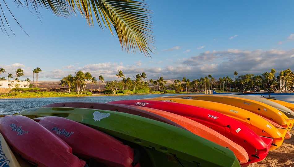 Sea Kayaks for rent on Anaehoomalu Beach