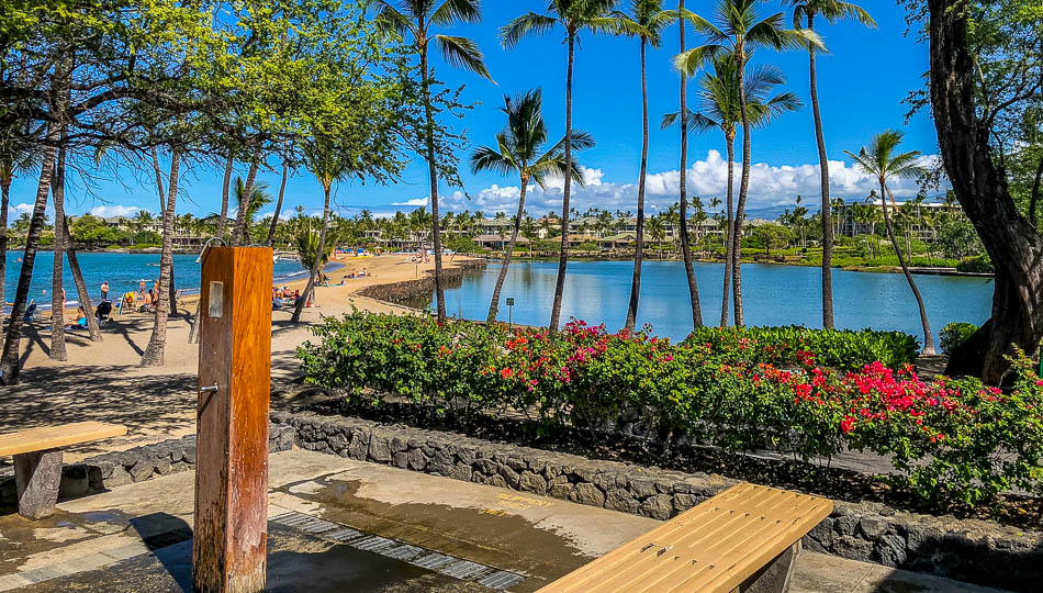 Showers at Anaehoomalu Beach
