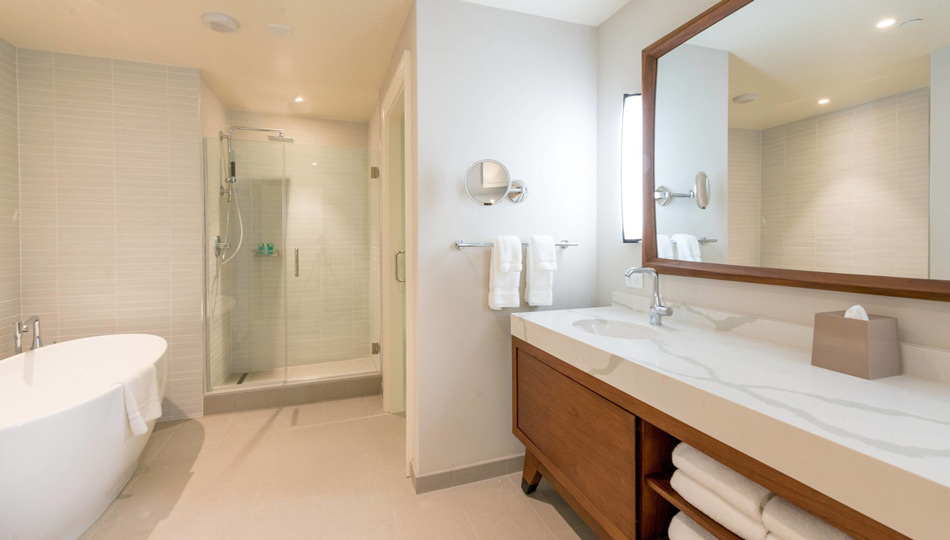Contemporary Bathrooms at the Hapuna Beach Resort.