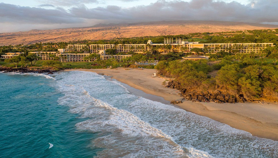 The Westin Hapuna Beach Resort, set against the backdrop of Kohala Mountain right on world famous Hapuna beach.
