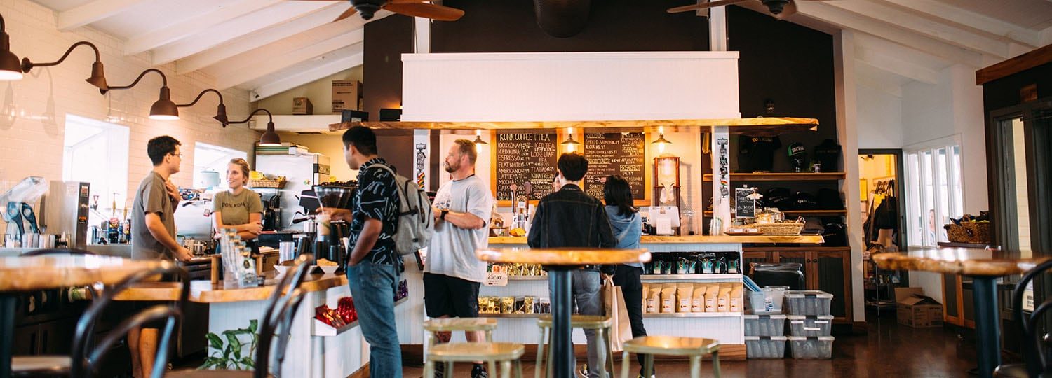 Kona Coffee and Tea Interior and Counter