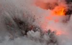 Lava Flow Explosion Into Ocean