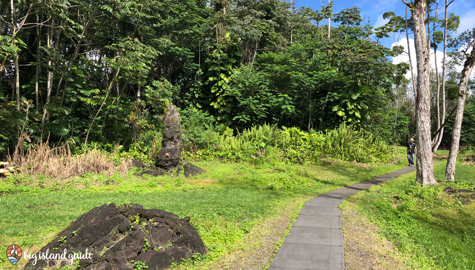 Man Walking Along the trail at Lava Tree State Park