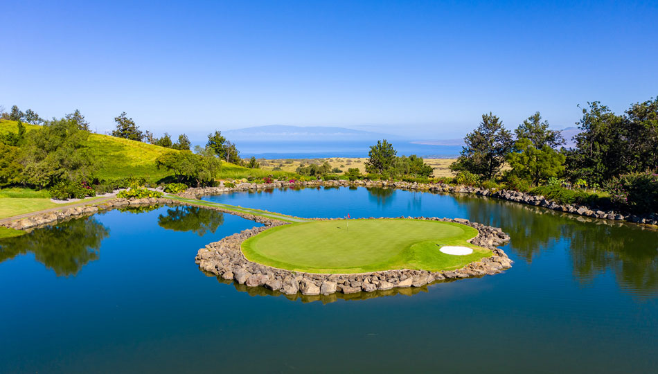 Famous 17th Hole Island Green at Makani Golf Club