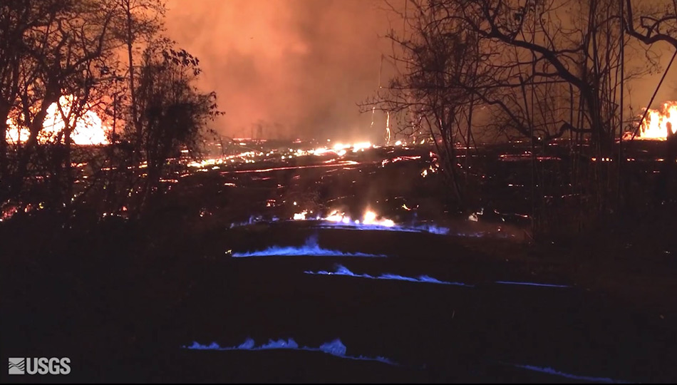 2018 Kilauea Hawaii Volcano Eruption - USGS Photo of methane gas