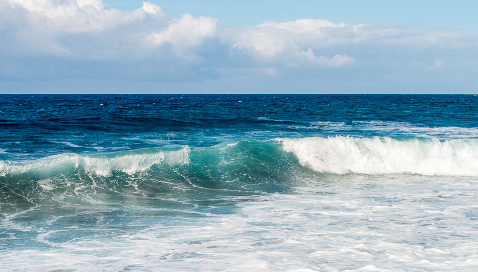 Waves on the Waipio Valley Black Sand Beach